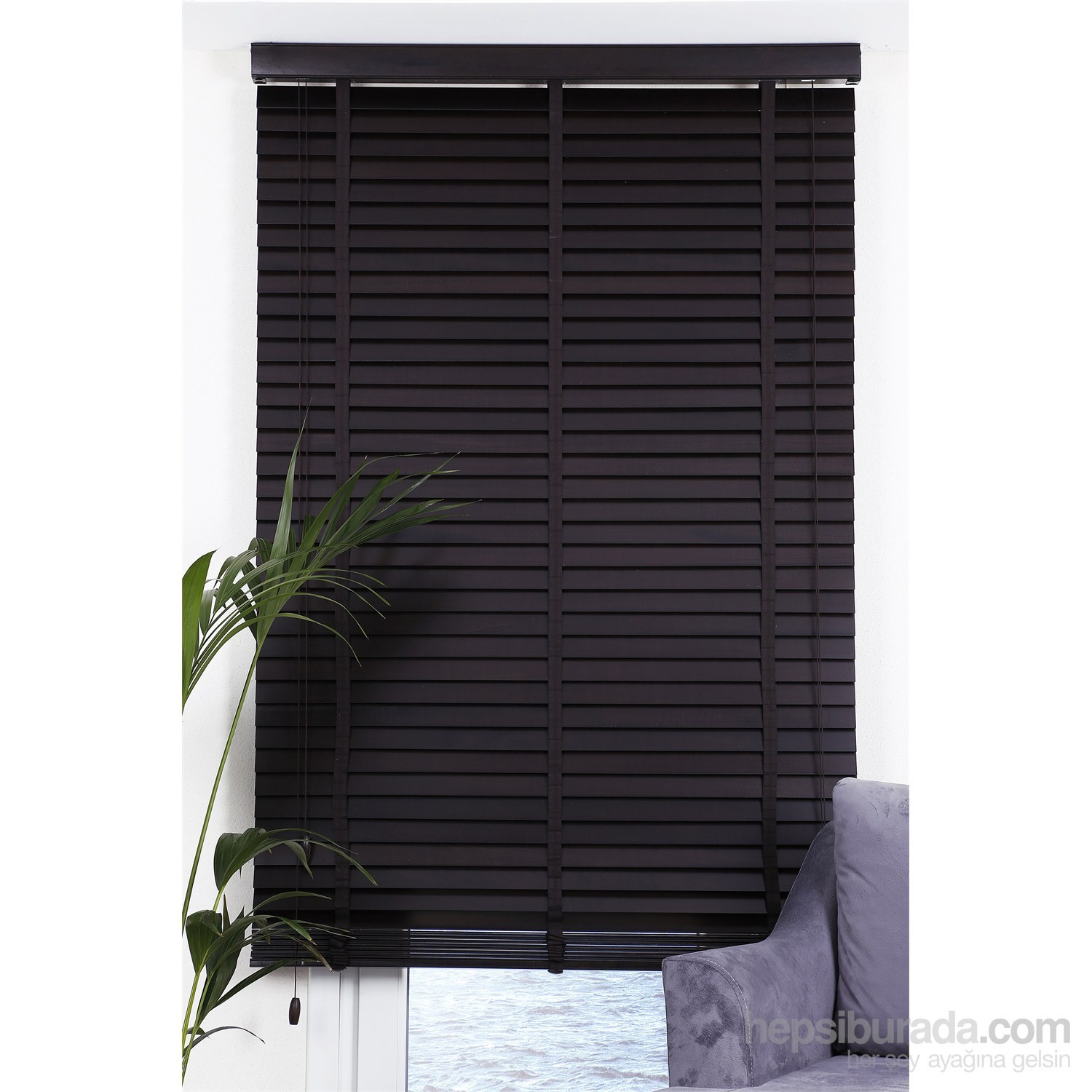Ahşap Jaluzi Perde Siyah Ahşap Jaluzi Perde Siyah